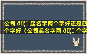 公司 🦆 起名字两个字好还是四个字好（公司起名字两 🦄 个字好还是四个字好听）